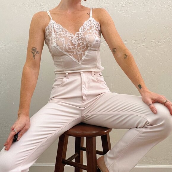 Escada Sport Pastel Pink Vintage Style High Waisted Mom Pants - Picture 3 of 5